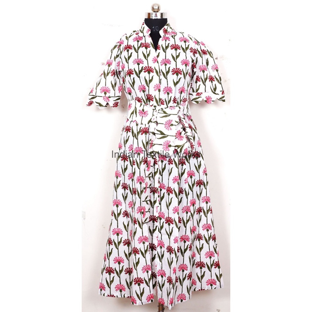 Block print handmade dress